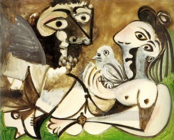 Couple al bird 1 1970 Pablo Picasso Oil Paintings
